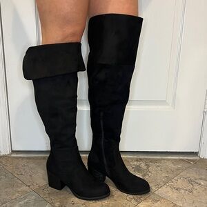 Over the knee / knee high wide calf boots - suede. New